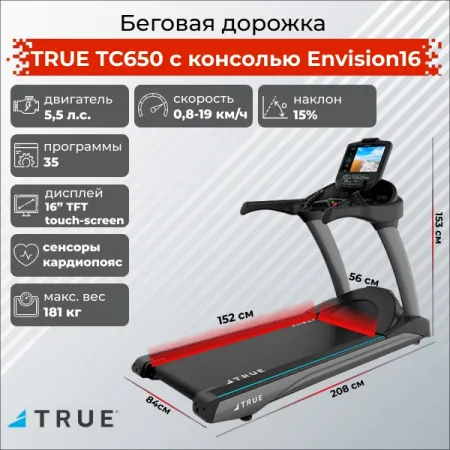 Беговая дорожка TRUE TC650 c консолью Envision16