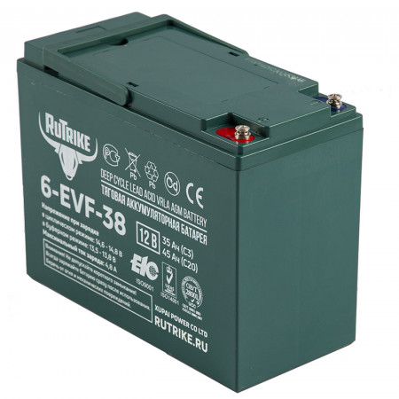Тяговый аккумулятор Rutrike 6-EVF-38 (12V38A/H C3), 021945