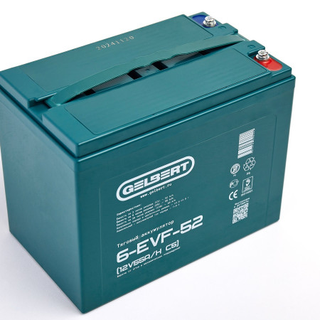 Тяговый аккумулятор Gelbert 6-EVF-52 (12V55A/H C5), 0000046