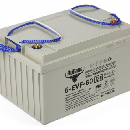 Тяговый аккумулятор Rutrike 6-EVF-60 (12V60A/H C3), 022599