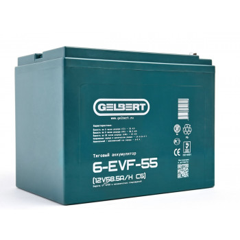 Тяговый аккумулятор Gelbert 6-EVF-55 (12V58.5A/H C5), 0000047