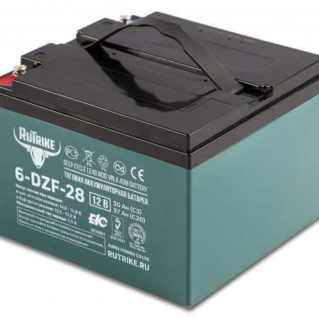 Тяговый аккумулятор Rutrike 6-DZF-28 (12V28A/H C3), 022836