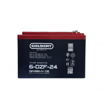 Тяговый аккумулятор Gelbert 6-DZF-24 (12V26A/H C5), 0000040