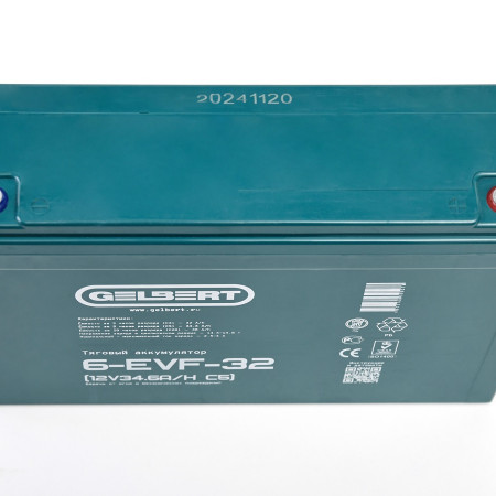 Тяговый аккумулятор Gelbert 6-EVF-32 (12V34.6A/H C5), 0000044