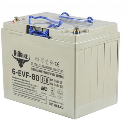 Тяговый аккумулятор Rutrike 6-EVF-80 (12V80A/H C3), 021947