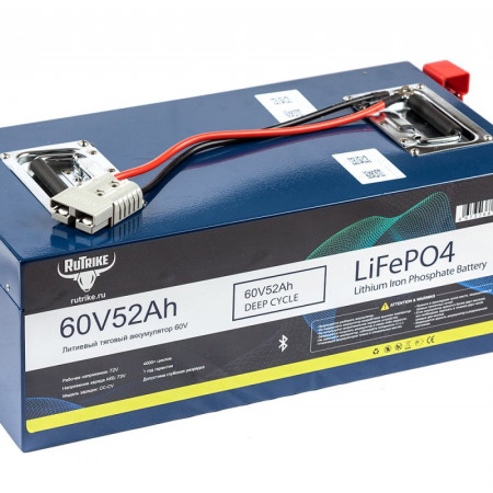 Литиевый тяговый аккумулятор Rutrike LiFePO4 60V/52Ah/80A BT (73V 10A), 026038