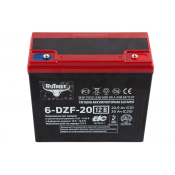 Тяговый аккумулятор Rutrike 6-DZF-20 (12V20A/H C3), 022834
