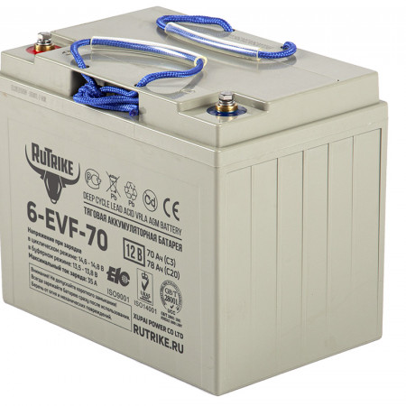 Тяговый аккумулятор Rutrike 6-EVF-70 (12V70A/H C3), 024436