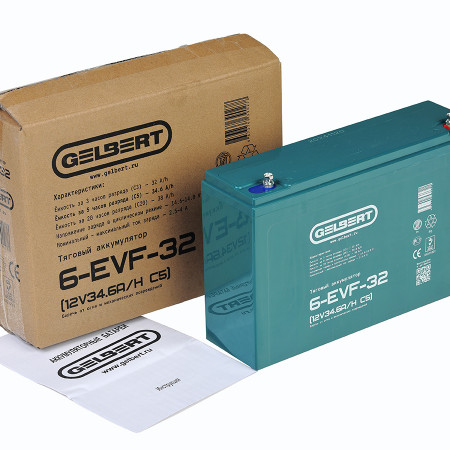 Тяговый аккумулятор Gelbert 6-EVF-32 (12V34.6A/H C5), 0000044
