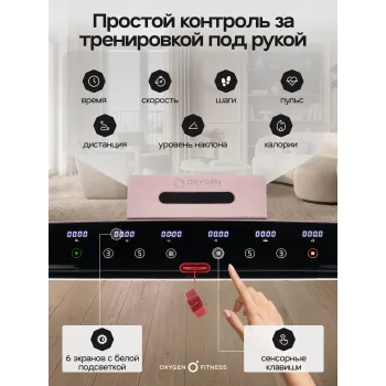 Беговая дорожка домашняя OXYGEN FITNESS M-CONCEPT SPORT (SOFT PINK)