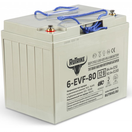 Тяговый аккумулятор Rutrike 6-EVF-80 (12V80A/H C3), 021947
