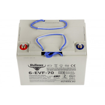 Тяговый аккумулятор Rutrike 6-EVF-70 (12V70A/H C3), 024436