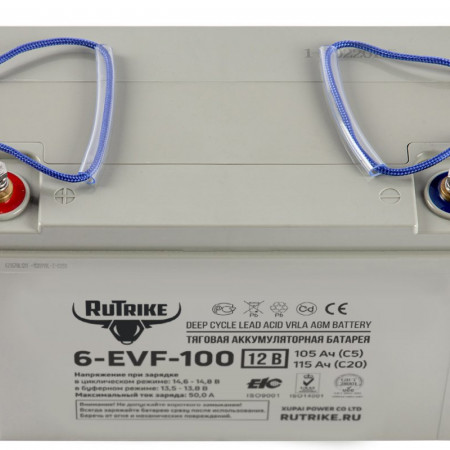Тяговый аккумулятор Rutrike 6-EVF-100 (12V105A/H C3), 021664