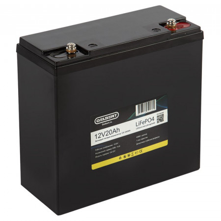 Литиевый тяговый аккумулятор Gelbert LiFePO4 (12V/20Ah/20A) [6-DZF-20, 6-DZM-20], 0000172