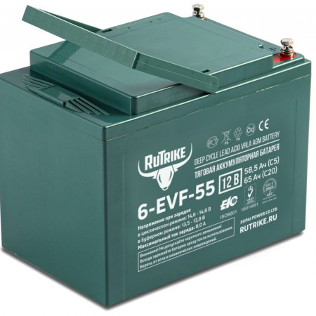 Тяговый аккумулятор Rutrike 6-EVF-55 (12V55A/H C3), 021946