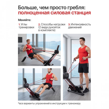 Гребной тренажер DFC Bodycoach, с резиновыми тросами, Гребной тренажёр DFC Bodycoach SQ?RM1601 (с резиновыми тросами)