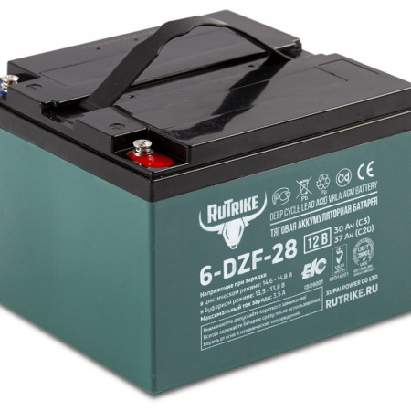 Тяговый аккумулятор Rutrike 6-DZF-28 (12V28A/H C3), 022836