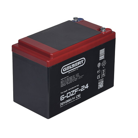 Тяговый аккумулятор Gelbert 6-DZF-24 (12V26A/H C5), 0000040